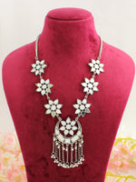 Aaina Long Necklace-Silver