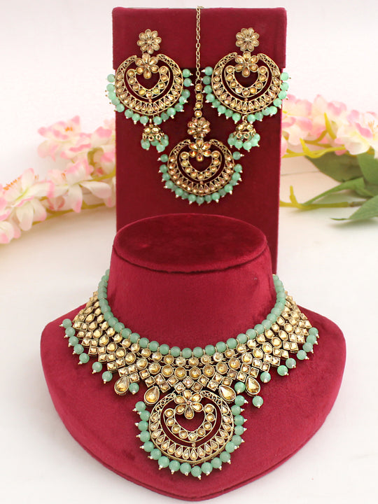 Tahira Necklace Set-Mint Green