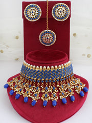 Sabhyta Necklace Set=Blue