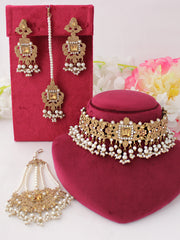Shabina Necklace Set-Golden
