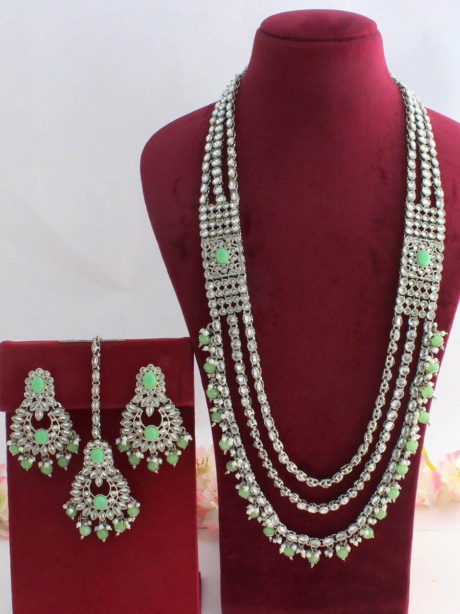 Dishita Necklace Set-Mint Green