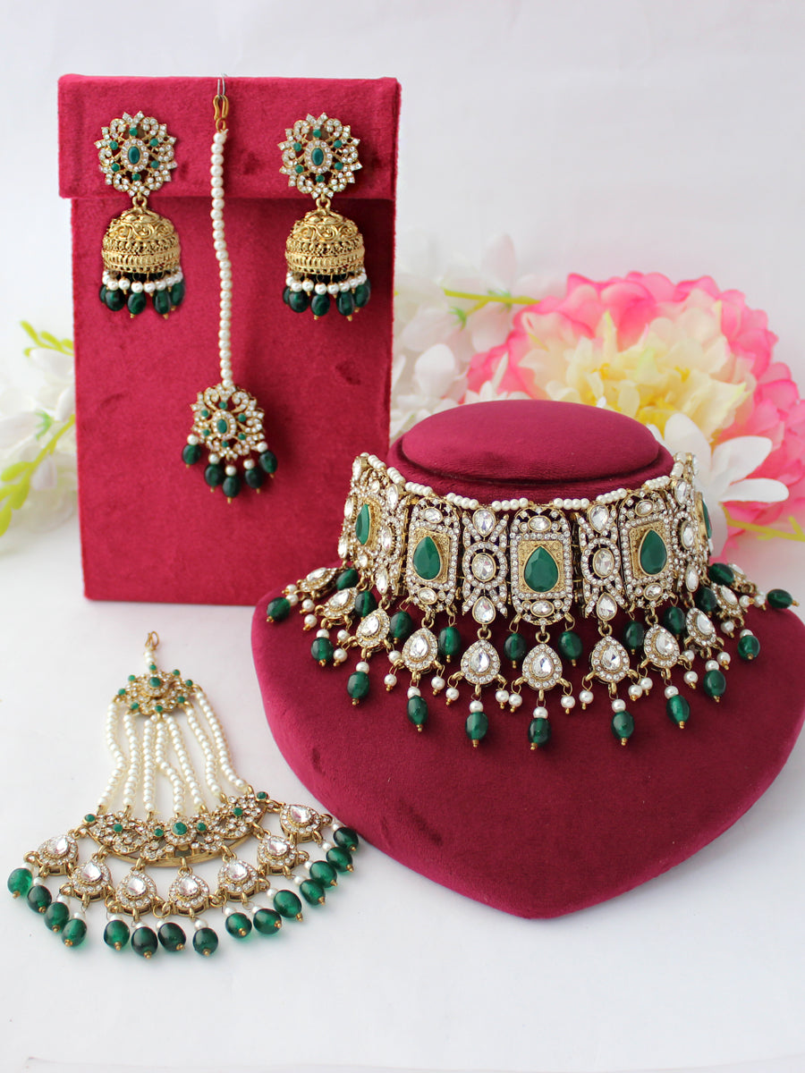 Asmara Necklace Set-Green