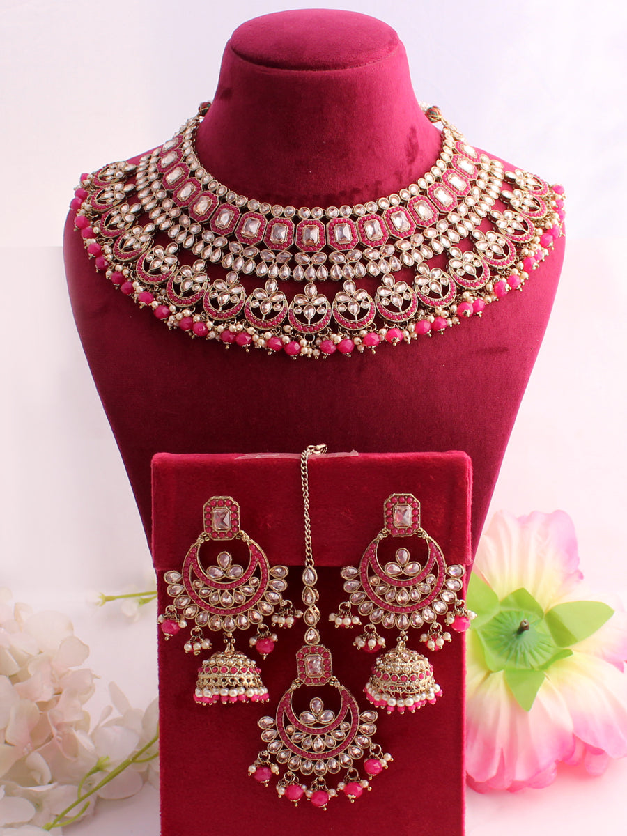 Aastha Necklace Set-Ruby