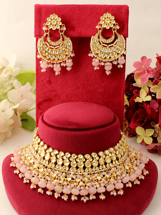 Samaira Necklace Set-Pastel Pink
