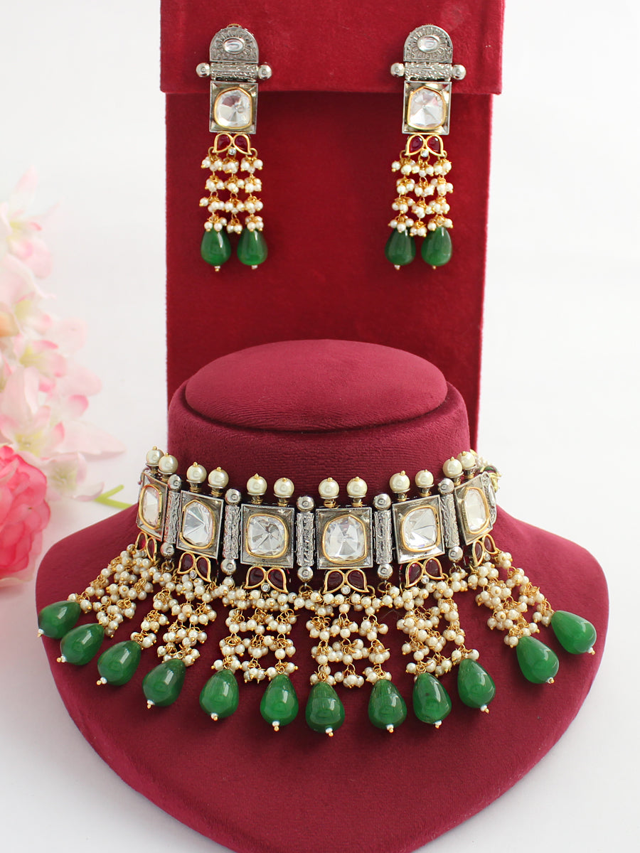 Shaista Necklace Set-Green