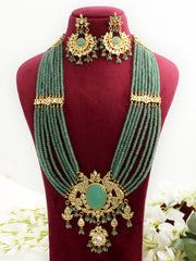 Kusha Long Necklace Set-Mint Green