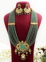 Kusha Long Necklace Set-Mint Green