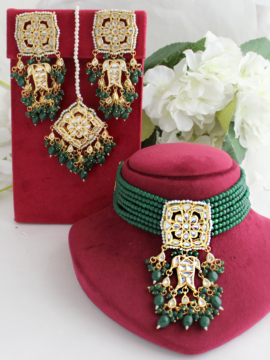 Shibani Necklace Set-Green