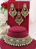 Nishita Necklace Set-Mint Green