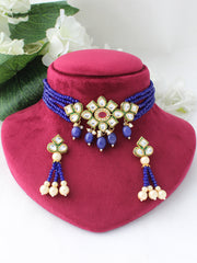 Sayma Necklace Set-Blue