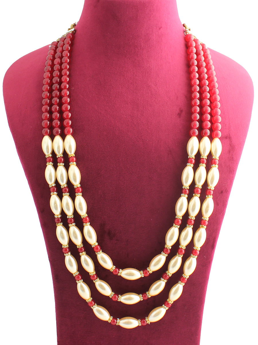 Raghav Groom Necklace-Maroon