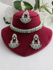 Gauhar Necklace Set-Green