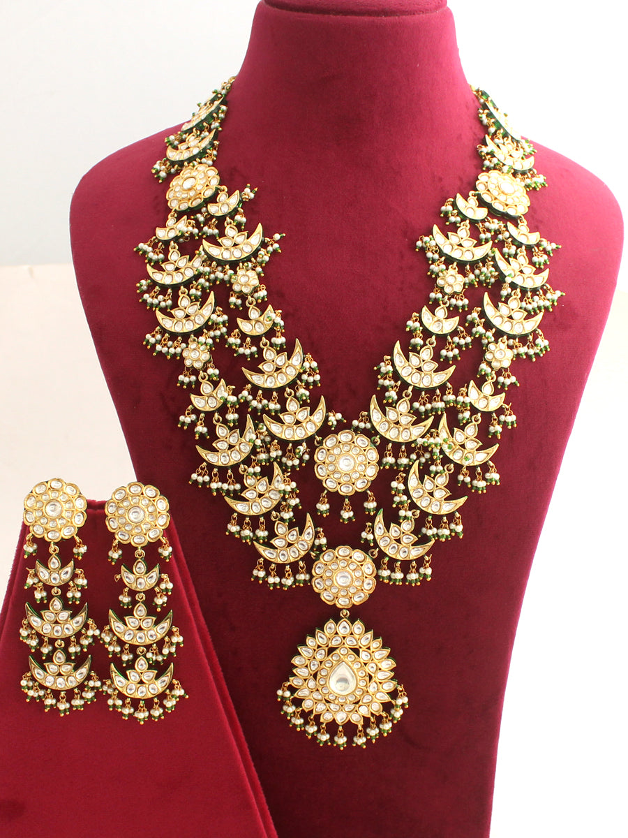 Kota Long Necklace Set-White