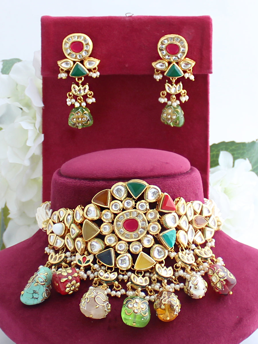 Raas Necklace Set-Multicolor