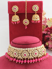 Sana Necklace Set-Ruby Pink