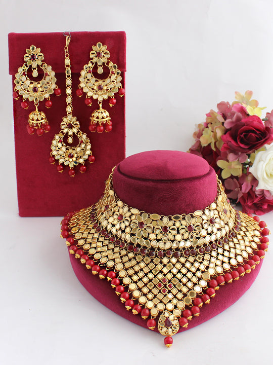 Suruchi Necklace Set-Red