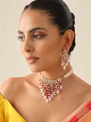 Pushti Necklace Set-Pastel Pink