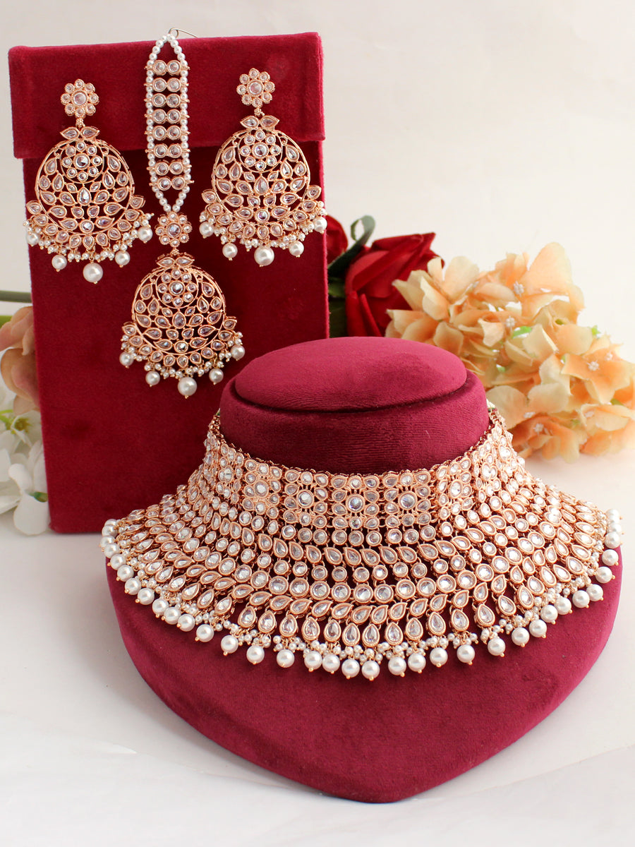 Shivnya Necklace Set-White