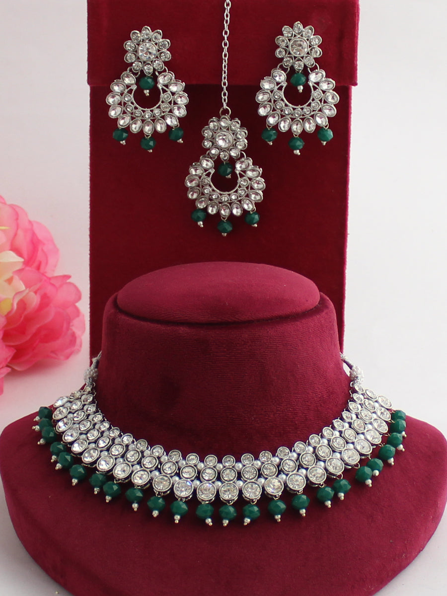 Lipi Necklace Set-Green