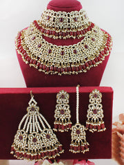 Shahida Necklace Set-Maroon