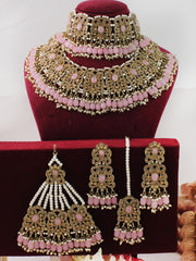 Shahida Necklace Set-Pastel pink