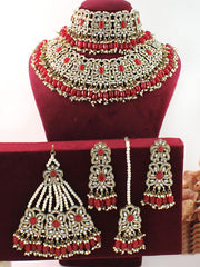 Shahida Necklace Set-Red