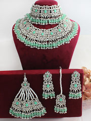 Shahida Necklace Set-Mint Green