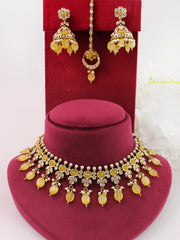 Dhwani Necklace Set-Yellow