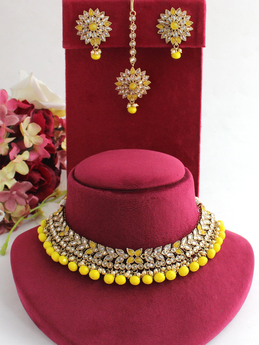 Drisha Necklace Set - Yellow
