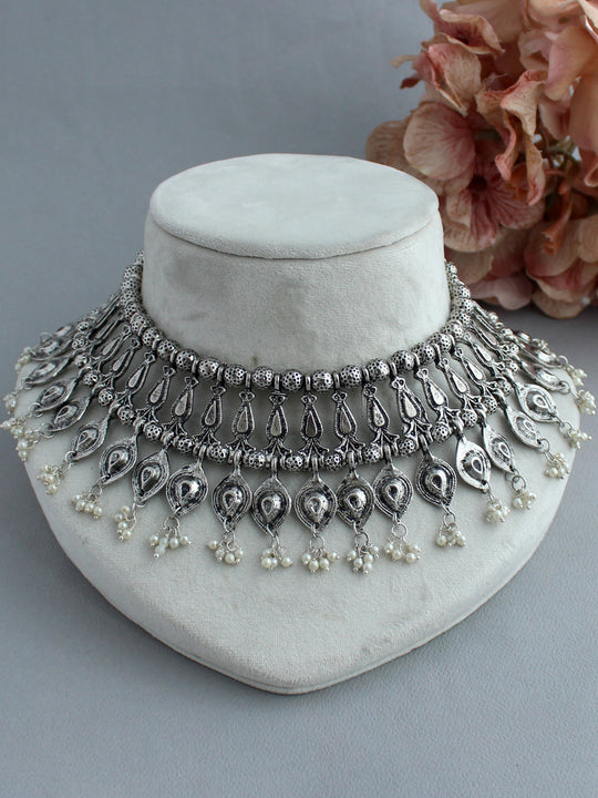 Daksha Necklace-Antique Silver