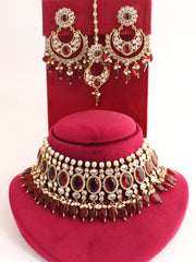 Akansha Necklace Set-maroon