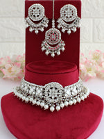 Aisha Mirror Necklace Set - Silver
