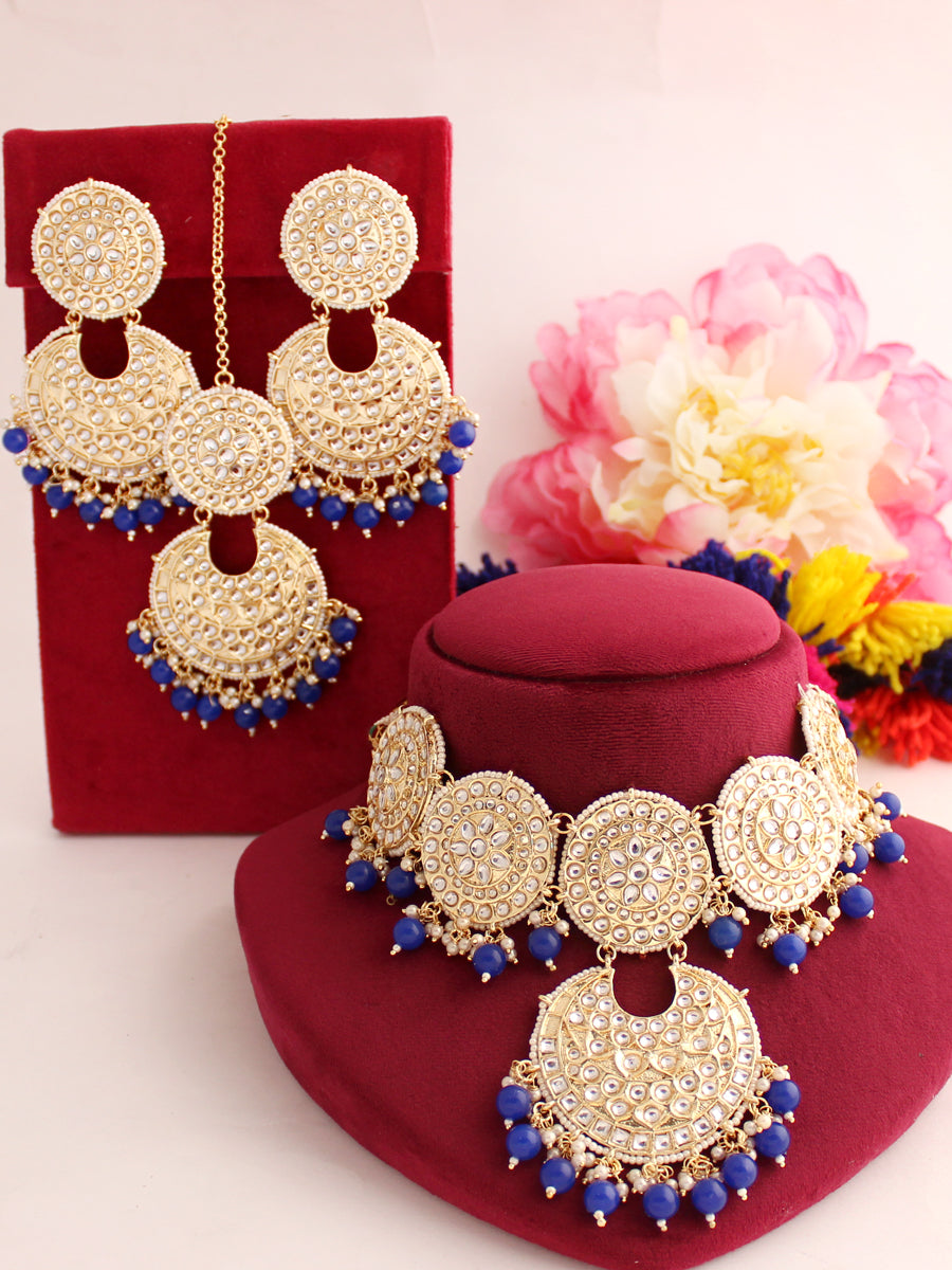 Aadhya Necklace Set-Blue