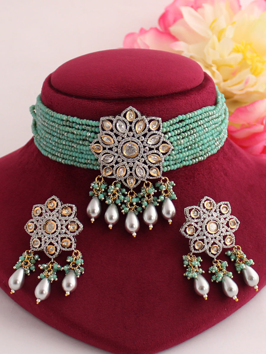 Chaaya Necklace Set-Mint Green