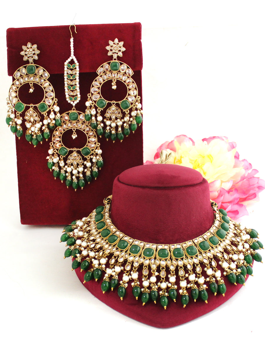 Fatimah Necklace Set-Green