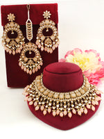 Fatimah Necklace Set-Peach