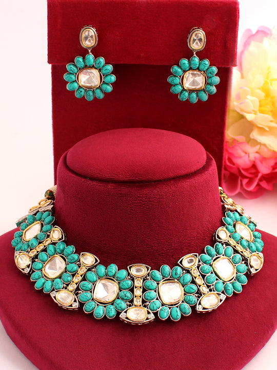 Hritivi Necklace Set-Turquoise