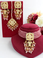 Shibani Necklace Set-Pink