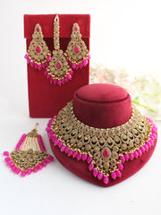 Somya Necklace Set-Hot Pink