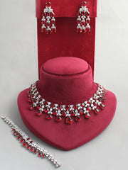 Romania Necklace Set-Maroon