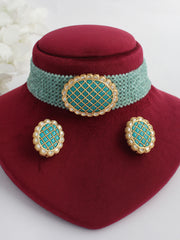 Deepali Necklace Set-Turquoise