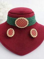 Deepali Necklace Set-Green
