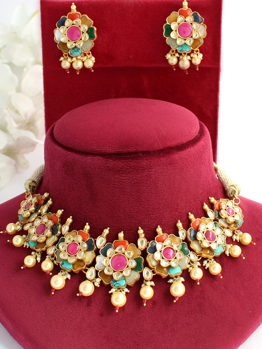 Nagpur Necklace Set-Multicolor