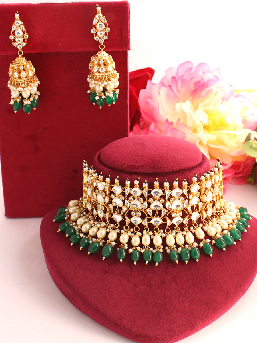 Sunidhi Necklace Set-Green