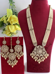 Aakriti Long Necklace Set-Golden Golden