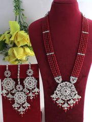 Aakriti Long Necklace Set-Maroon