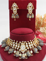 Vipasha Necklace Set-Grey