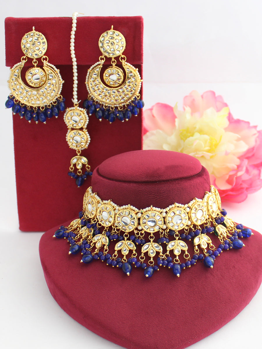 Kritika Necklace Set-Blue