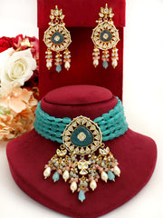 Shriya Necklace Set-Turquoise
