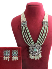 Sumona Long Necklace Set-Mint Green